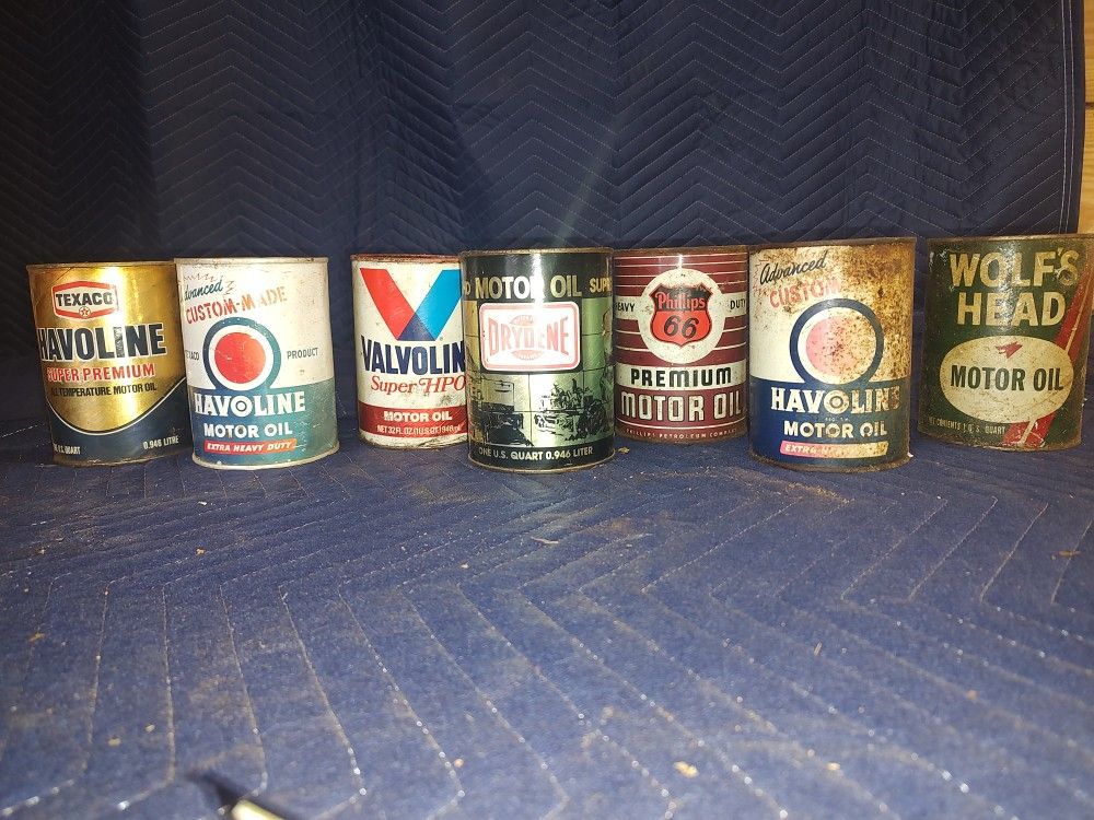 Old Oil Cans Full