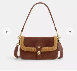Brand New Original Coach Sude Shearling Hadley Shoulder Bag