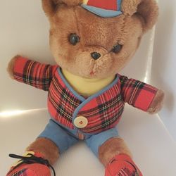 Learn to Dress 1977 Vintage R Dakin Teddy Bear Button Belt Snap Zipper Plush 
