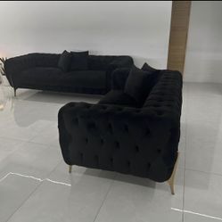 BLACK / GOLD Sofa & Loveseat 💛🖤