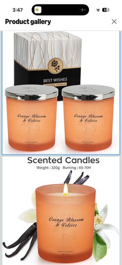 Lavender Candles for Home Scented, 2 Pack Large Jar Aromatherapy Candles, Natural Soy Wax, Eliminates 99% of Pet, Smoke, Food and Other Smells Quickly