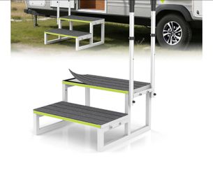 Steps with Handrail, 2 Step Stool with Handle for Elderly
1 Handrail, 10" Wide Platform Anti-Slip
