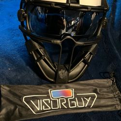 WORTH LEGIT SLOWPITCH SOFTBALL PITCHERS HELMET MASK - WHITE  With VisorGuy Visor