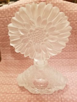 Sunflower Perfume Bottle. Frosted glass. Gift For any OCCATION