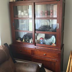 Pottery Barn Cherry China Cabinet