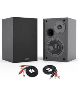 BESTISAN 4 Inch Powered Bookshelf Speakers with Deep Bass, Bluetooth 5.0 Studio Monitor Speakers, 2.0 Neared Field Audio Speakers with 2 RCA Line Inpu