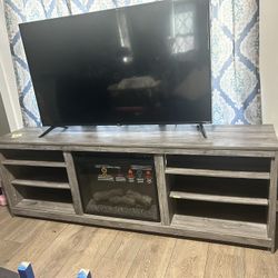 Fire Place TV Stand Holds 82in