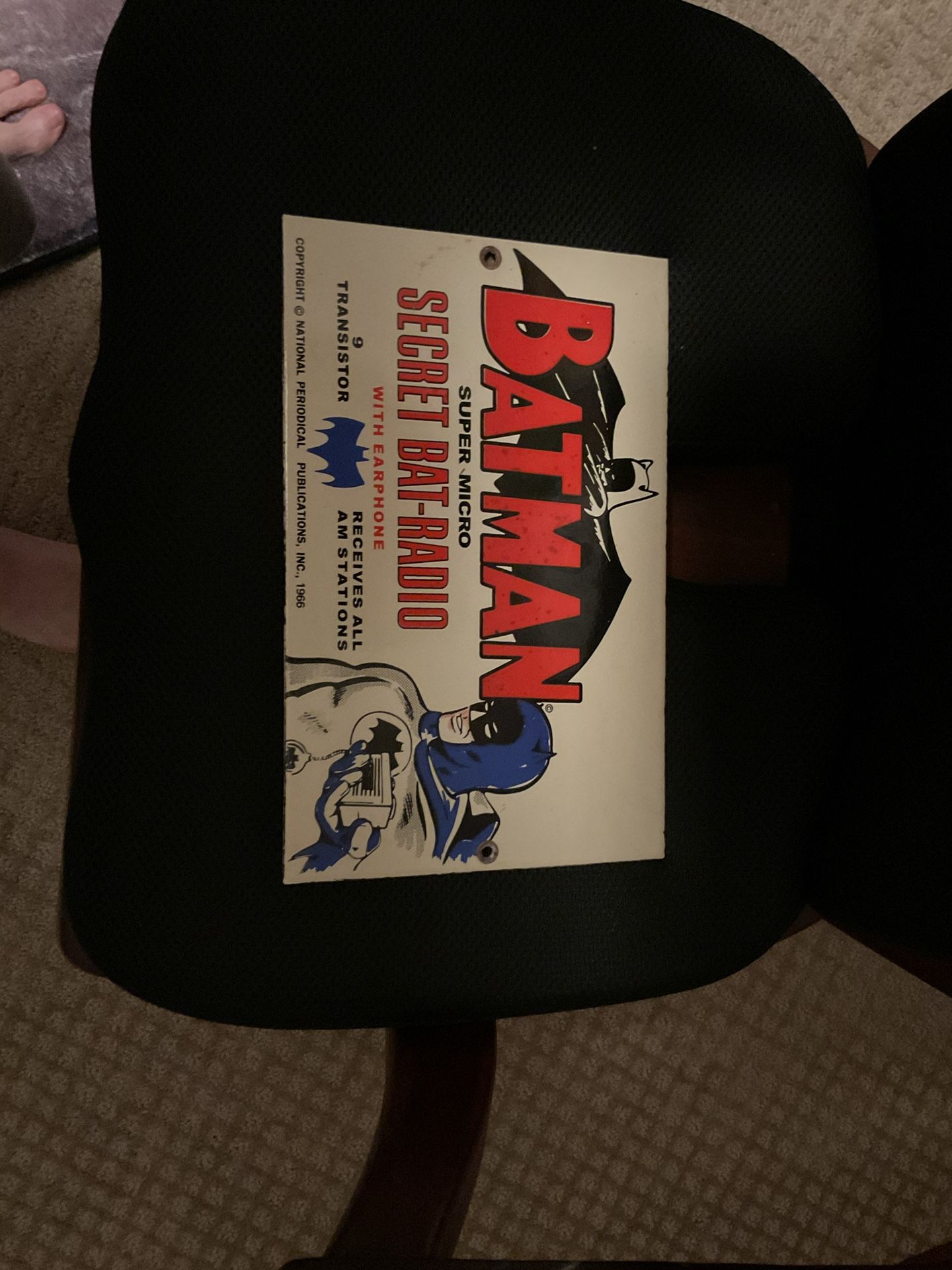 Vintage Looking Batman Secret Radio Porcelain Sign