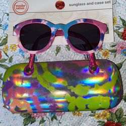 GIRLS MULTICOLORED SUNGLASSES 🕶  & CASE SET 