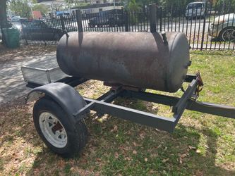 Bbq grill smoker trailer