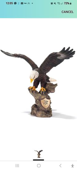 Flying Eagle Bronze Finish Resin Stone Figurine