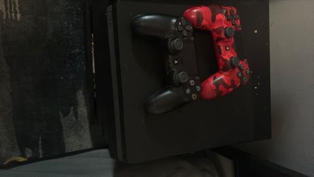 PS4 Slim Console with Red Camo DualShock 4 Controller