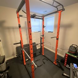 Power Cage Squat Rack Lat Pull-down Machine