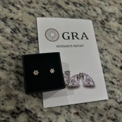 Moissanite Earrings Gold piece 