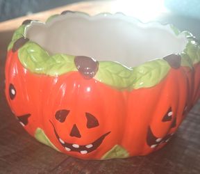 Royal Norfolk Jack-O-Lantern Ceramic Candy Bowl