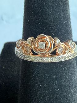 Disney inspired Belle ring with real diamonds