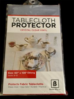 Clear Vinyl Plastic Tablecloth Protector
