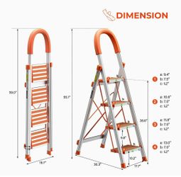 4-Step Folding Ladder with Safety Handle