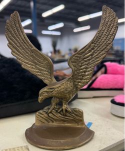 Vintage pair of eagle brass bookends