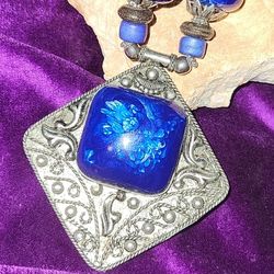 Outstanding Pendant, Blue/Silver (Pewter)