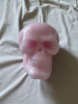 Pink Skull Candle