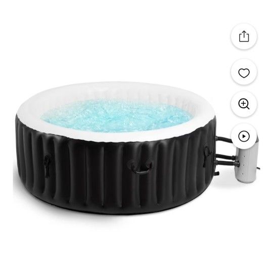 Inflatable Hot Tub Spa Capacity 800L, Outdoor Portable Hottub with 138 Jets with Control Panel, Insulated Tub Cover, Temperature up to 104°F,Black