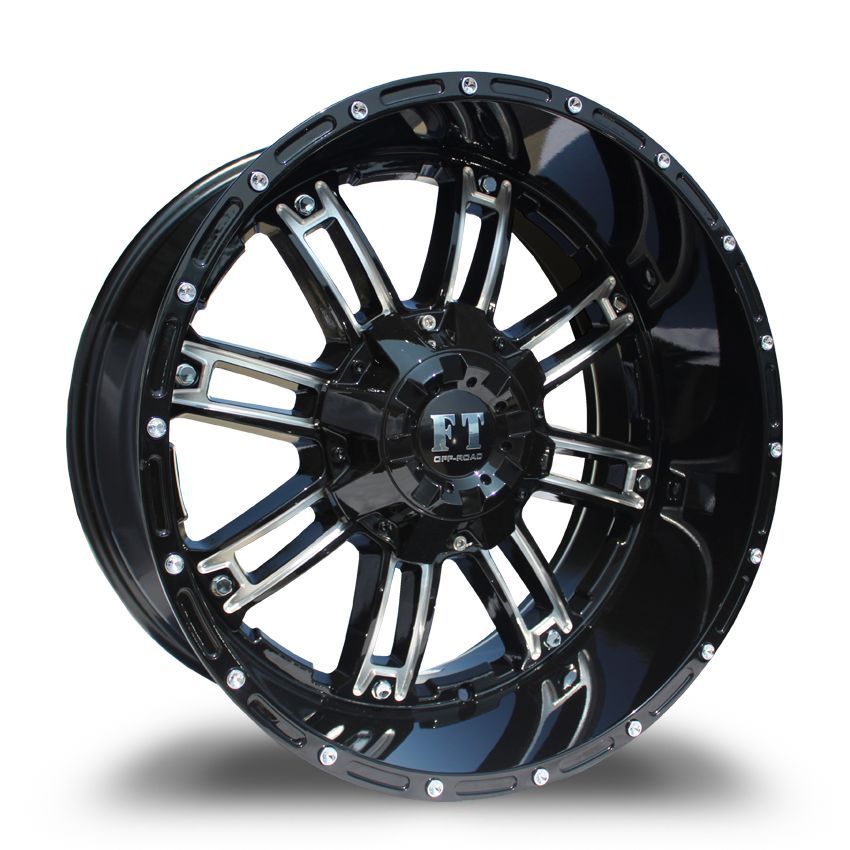 Full Throttle FT8033 Hostile Gloss Black Milled | Truck Fitment Wheels Rims
