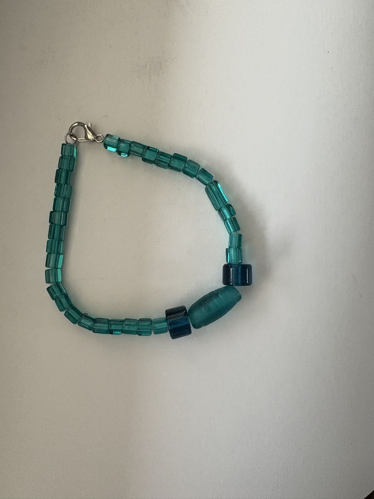 Homemade Glass Bead Stretchy Bracelet 