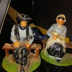 Antique, Cast Iron Amish Figurines 