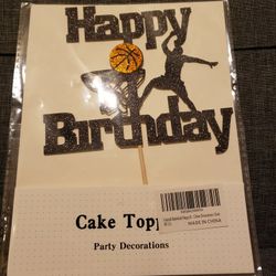 Basketball Happy Birthday Cake Topper