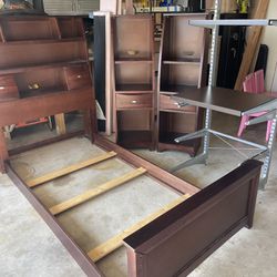 Twin Size Bed Frame & Shelves 