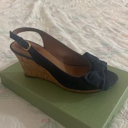 Clarks Denim Cork Wedge Sandal 