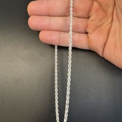 925 Sterling Silver 20” 2.8MM Rope Necklace