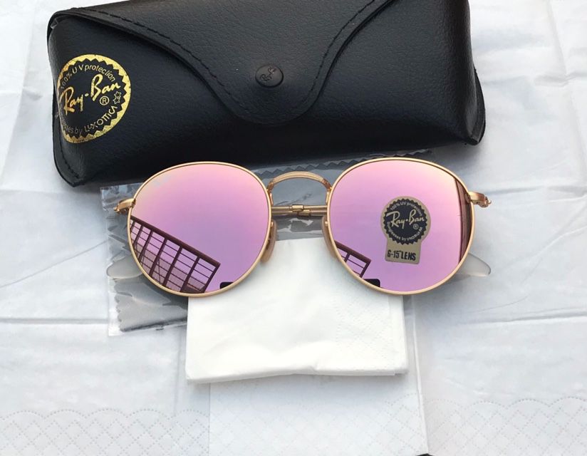 Pink Lenses Round 3447 Unisex Sunglasses