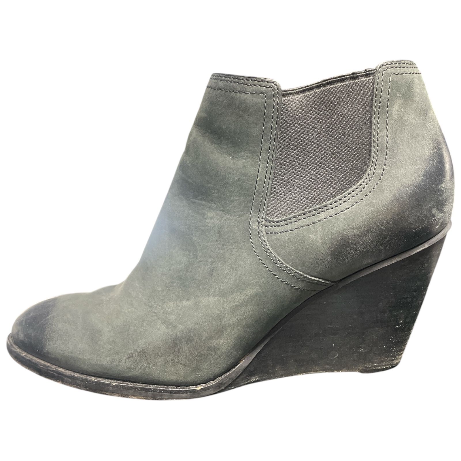 Cole Haan Womens Balthasar Wedge Heel Ankle Booties Nubuck Leather Size 9.5