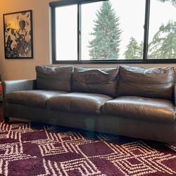 Room and Board Leather Sofa - Bram - Vento Smoke