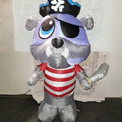 4 Feet Tall LED Halloween Pirate Bulldog Inflatable