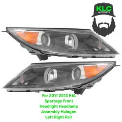 For 2011 2012 KIA Sportage Front Headlight Headlamp Assembly Halogen Left Right Pair