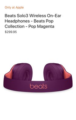 Beats Solo3 Wireless On-Ear Headphones - Beats Pop Collection - Pop Violet  