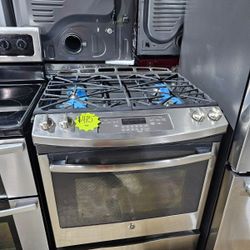 GE Slide-in 4-burners Gas Stove Stainless Steel Working Perfectly 4-months Warranty 