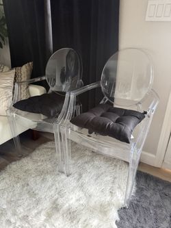 Beautiful Pair Of Ghost Arm Chairs 