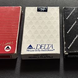 ♠️♥️♣️♦️ 3 Vintage 1980s Deck Playing Cards from Major Airlines