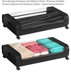 2 Pack Storage Containers with Wheels