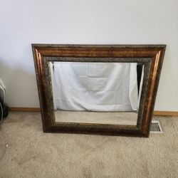 Large Wood Framed Mirror 