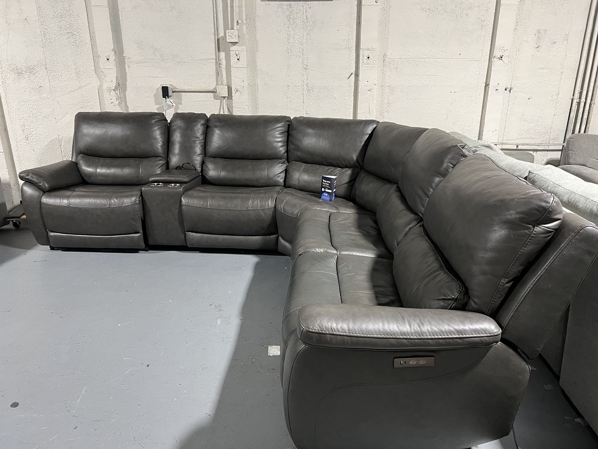 SECTIONAL COUCH SOFA GRAY RECLINER ELECTRIC COUCH 