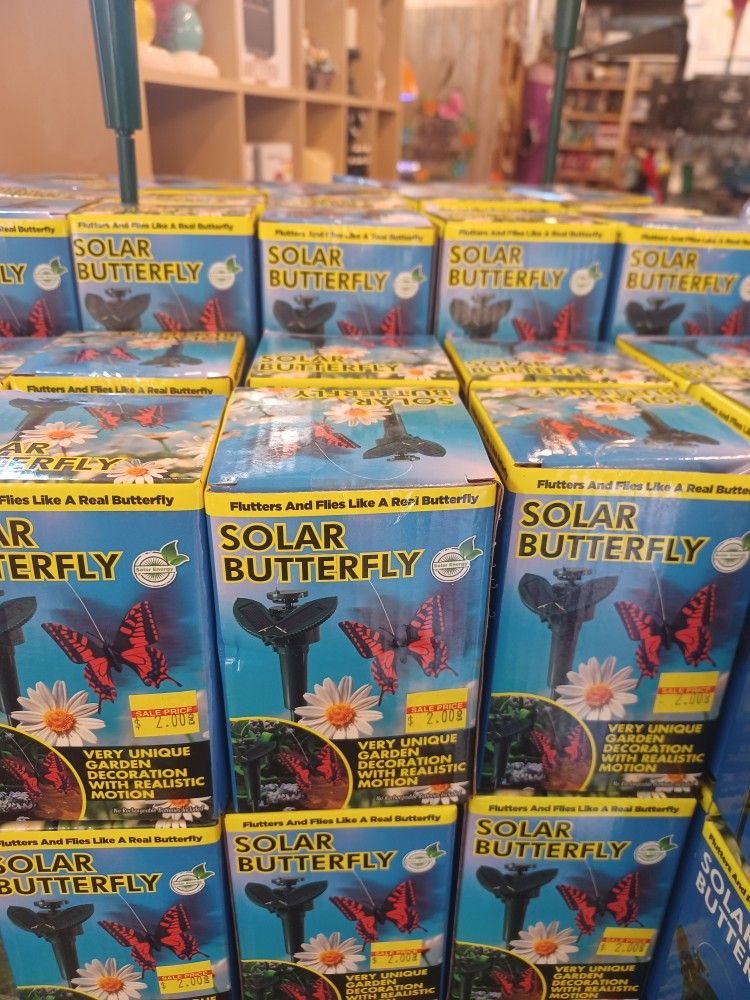 Blowout Sale $2 Each Solar Butterflies Battery Also. Flutters  Realistic Look. Garden And Home. Was $13 Ea 