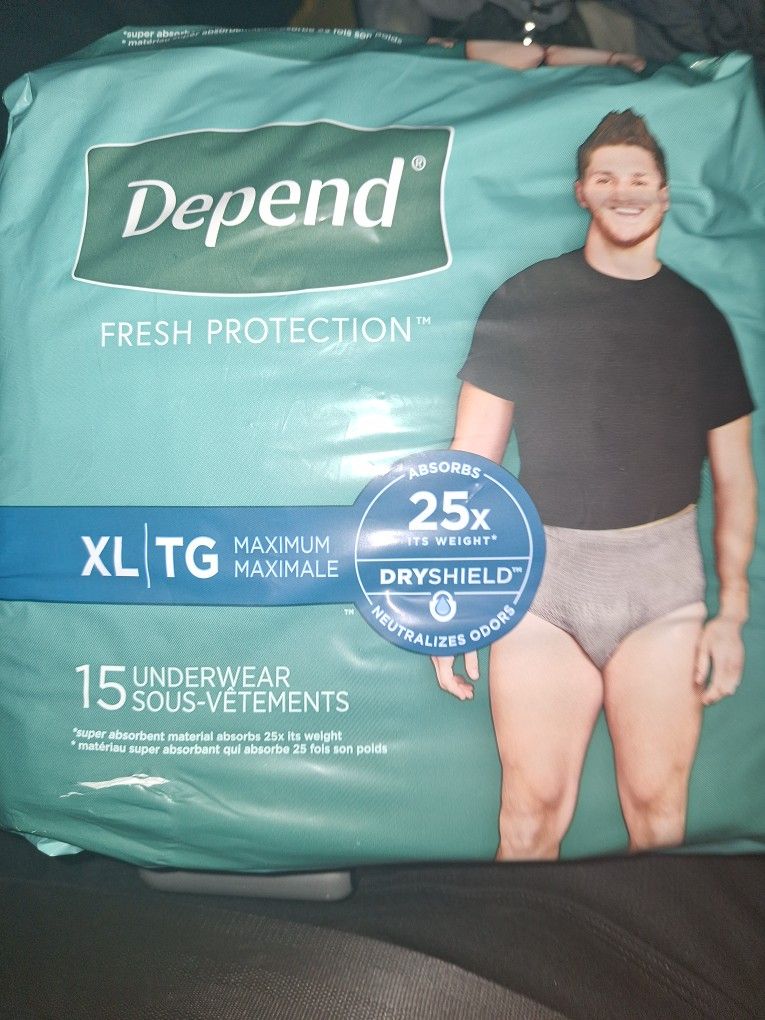 10 Pcks. Xtra Large Depends For Anyone You Know May Need Them
