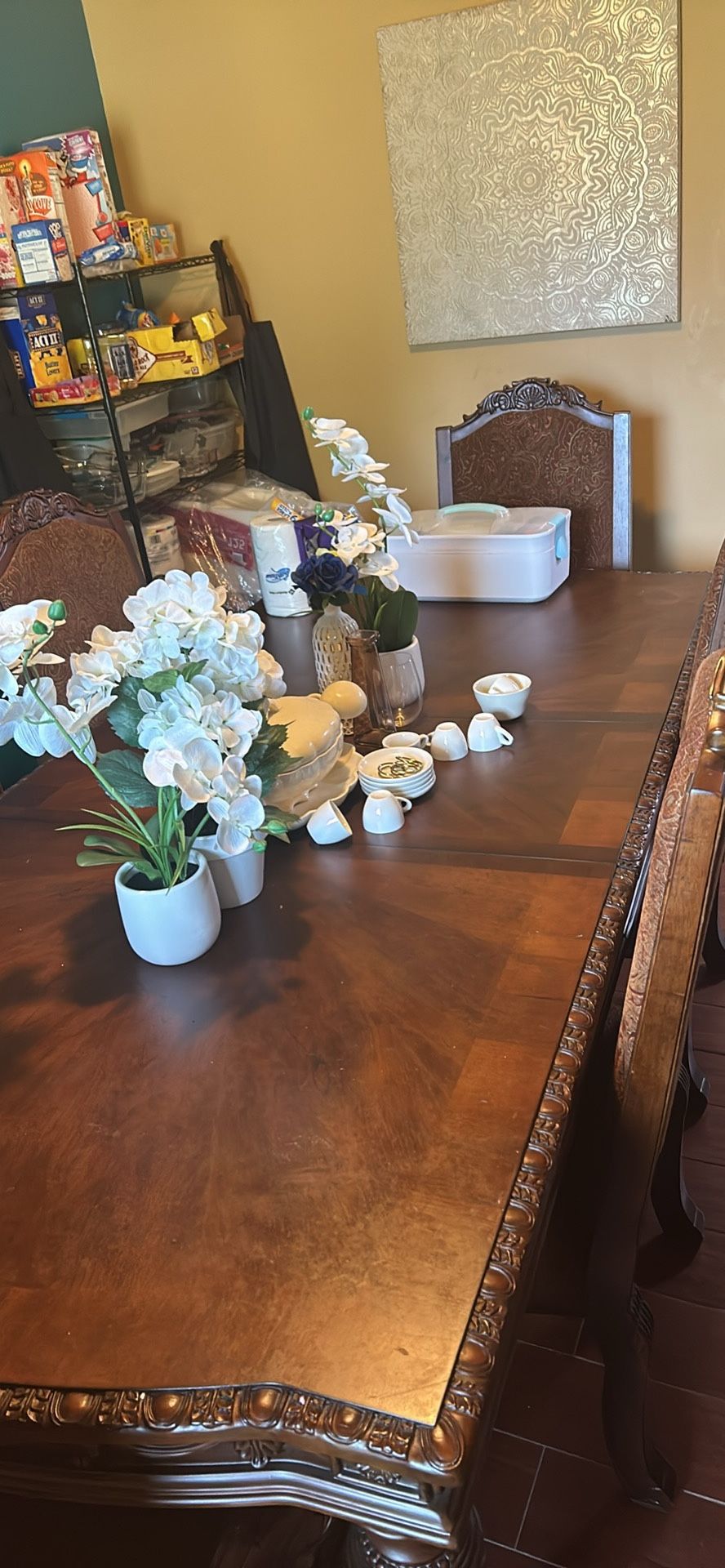 6 Seat Solid Oak Dinner Table 