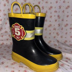 Kids Firefighter Rain boots Size 13