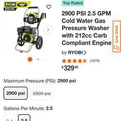 Ryobi gas powered pressure washer
